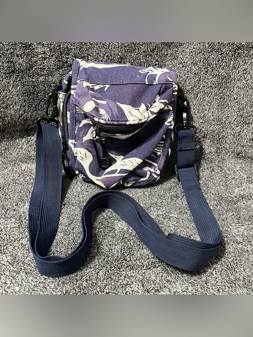 Zara Purple Floral Print Crossbody Bag